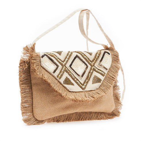 Verde Γυναικείο Τσαντάκι Χειρός 01-1601 με Διακοσμητικό Κέντημα Χρυσό